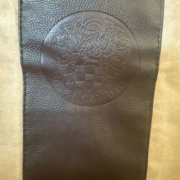 Vince Camuto Beige Black Tote Bag Large Canvas Leather Trim - Picture 2 of 4